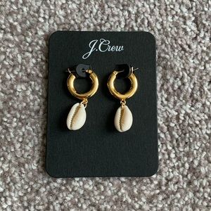 NWT J Crew Seashell Hoop Earrings